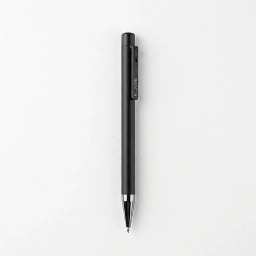 Sleek black smart AI note-taking pen with metal tip and clip on white background KlarisPen