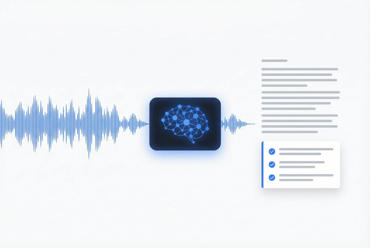AI note-taking pen audio waveform converting speech to text and digital notes